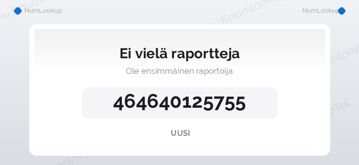 Numerotiedot numerolle 464640125755