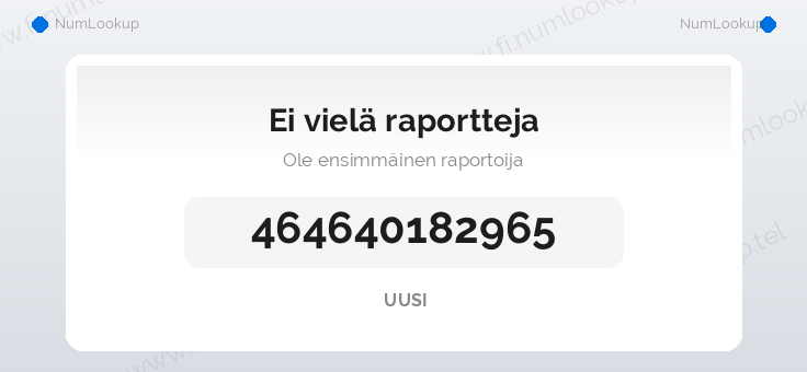 Numerotiedot numerolle 464640182965