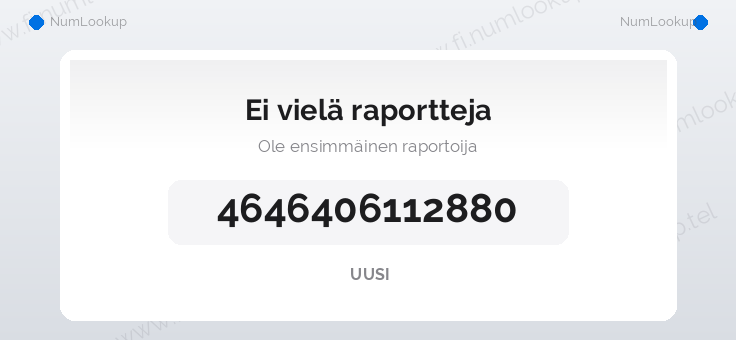 Numerotiedot numerolle 4646406112880