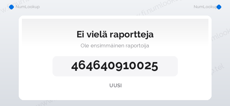 Numerotiedot numerolle 464640910025