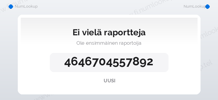 Numerotiedot numerolle 4646704557892