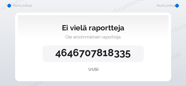 Numerotiedot numerolle 4646707818335