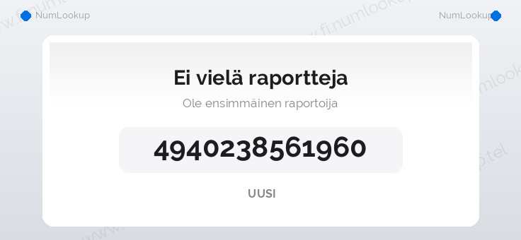 Numerotiedot numerolle 4940238561960