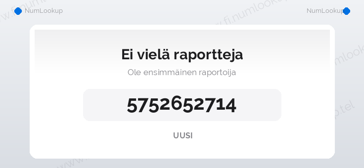 Numerotiedot numerolle 5752652714
