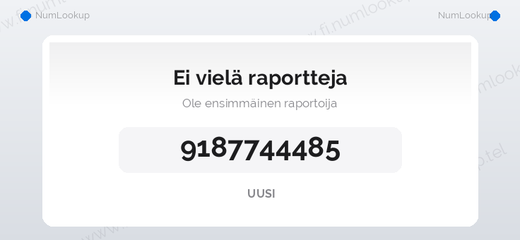 Numerotiedot numerolle 9187744485